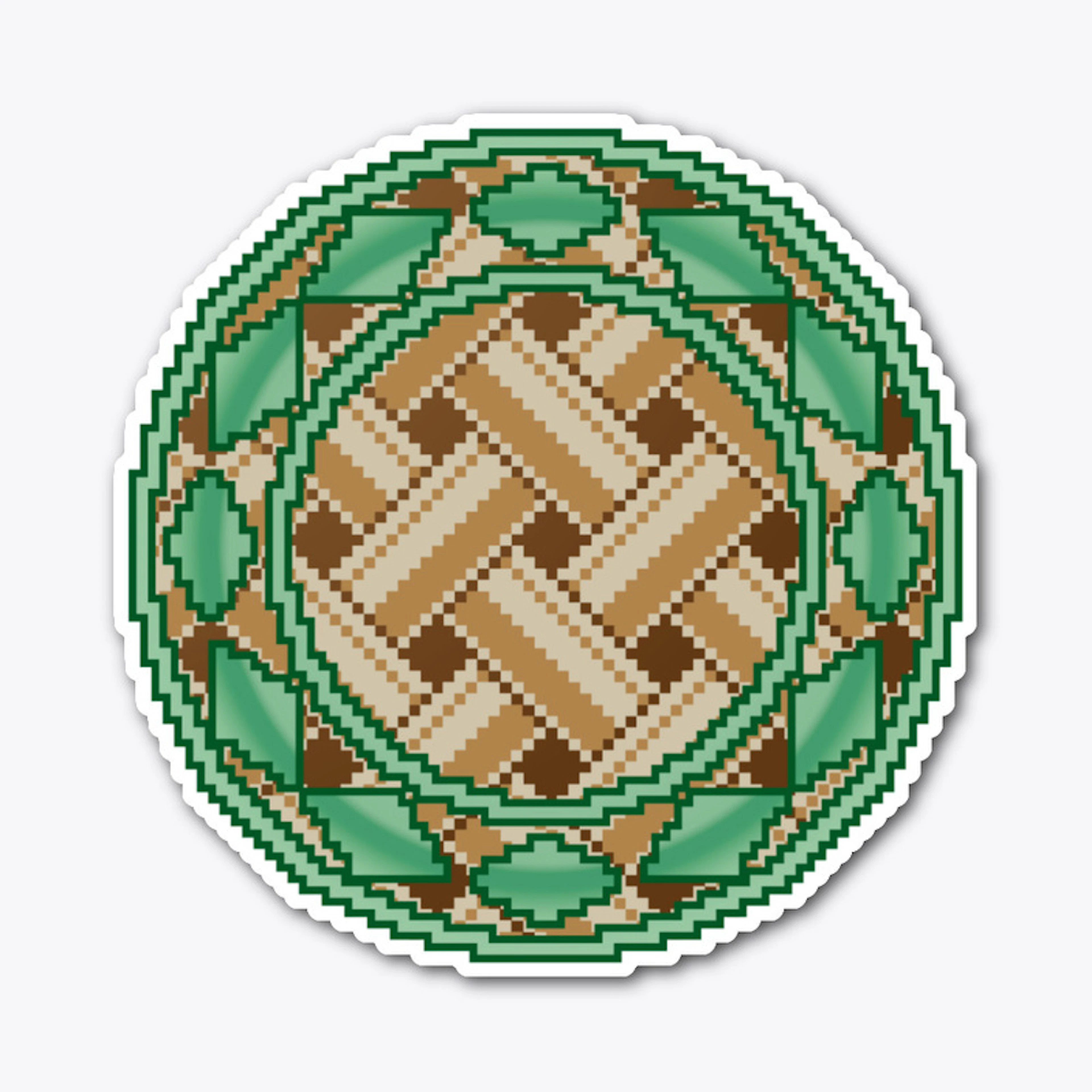 8-bit Basket Weave / Green Diamond